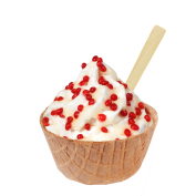 Sundae Extra Crispy White Chocolate frambozenparels,Soft Ice Corner,Angelo,Good Choice;Klein 3,35, Groot 3,85